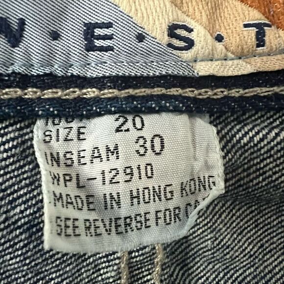 Points West Women's Dark Wash High Rise Relaxed Straight Leg Jeans Size 20 - Picture 8 of 10